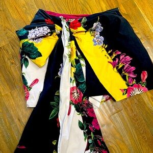 Oscar de la Renta Floral Print Tie Waist Skort Size 6